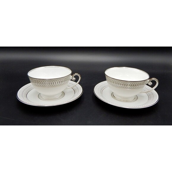 Tirschenreuth Bavaria The Elgin Teacup And Saucer Germany Silver Set/2 - Picture 1 of 9